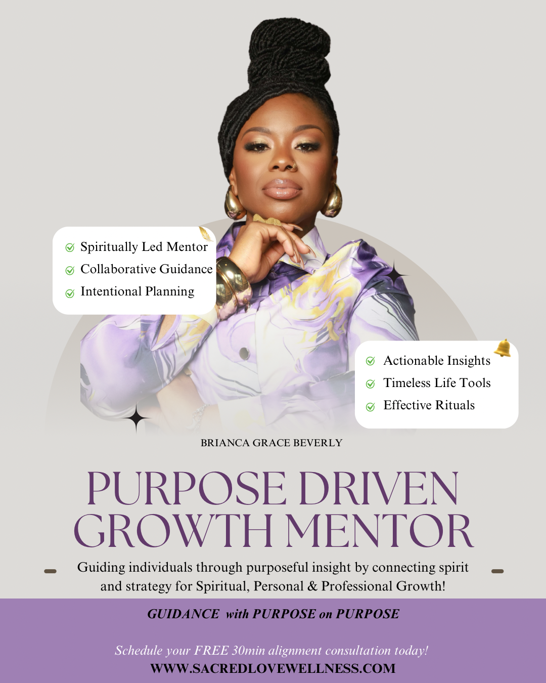 PURPOSE DRIVEN GROWTH MENTORSHIP INVESTMENT PACKAGES- Soul Transformation- 2 FOCUSES